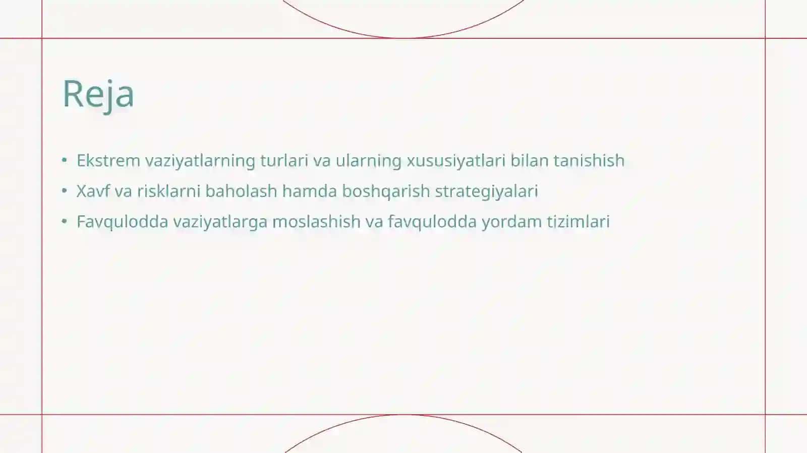 Eksterimal vaziyatlar tushunchasi 2