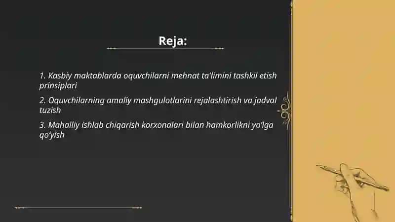 Kasbiy maktablarda o'quvchilarni mehnat ta'limini tashkil etish 2