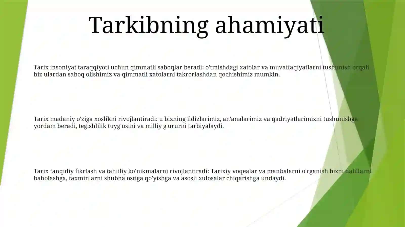Jamiyat Taraqqiyotida Tarixning Mazmuni, Yo'Nalishlari Va Kontseptsiyalari 2