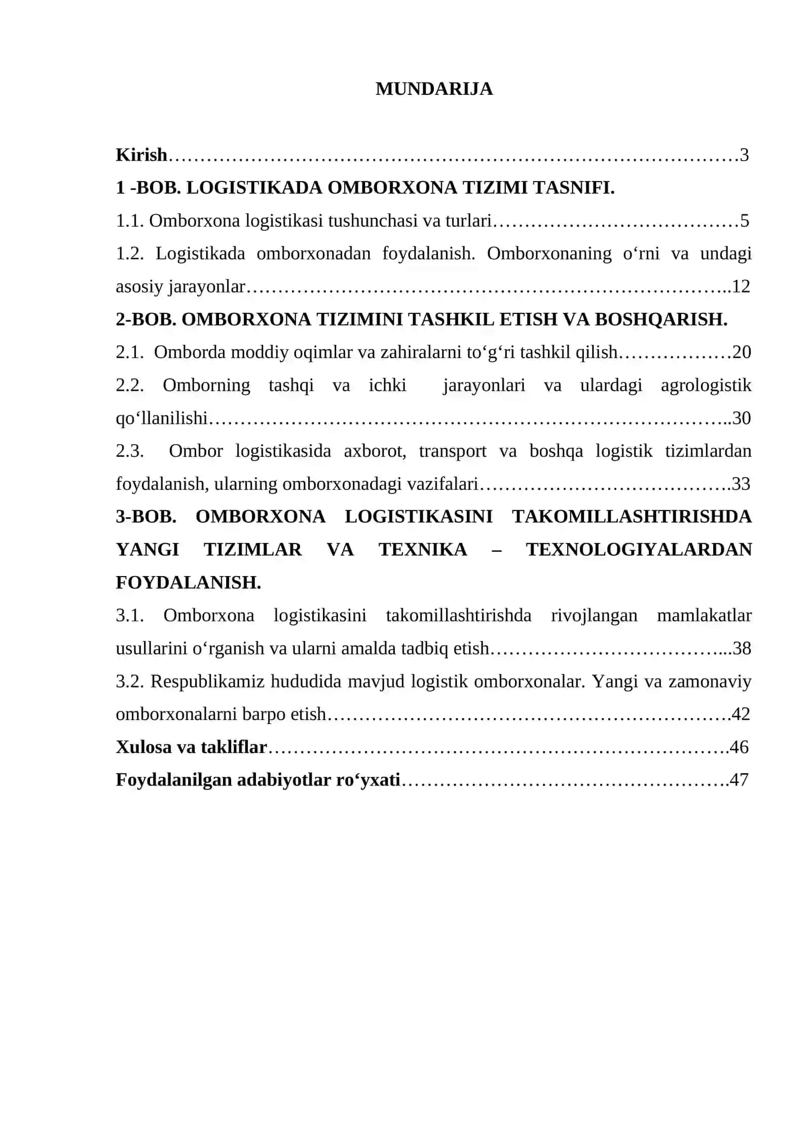 AGROLOGISTIKADA OMBORXONA TIZIMINI MAQSADGA MUVOFIQ TASHKIL ETISH 2