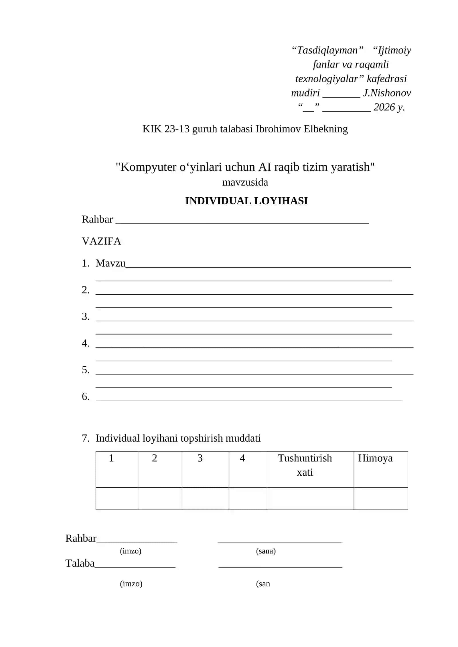 Kompyuter oʻyinlari uchun AI raqib tizimini yaratish 2