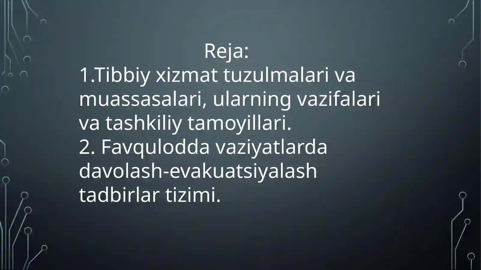 Favqulodda vaziyatlarda fuqaro muhofazasi tibbiy xizmati 2