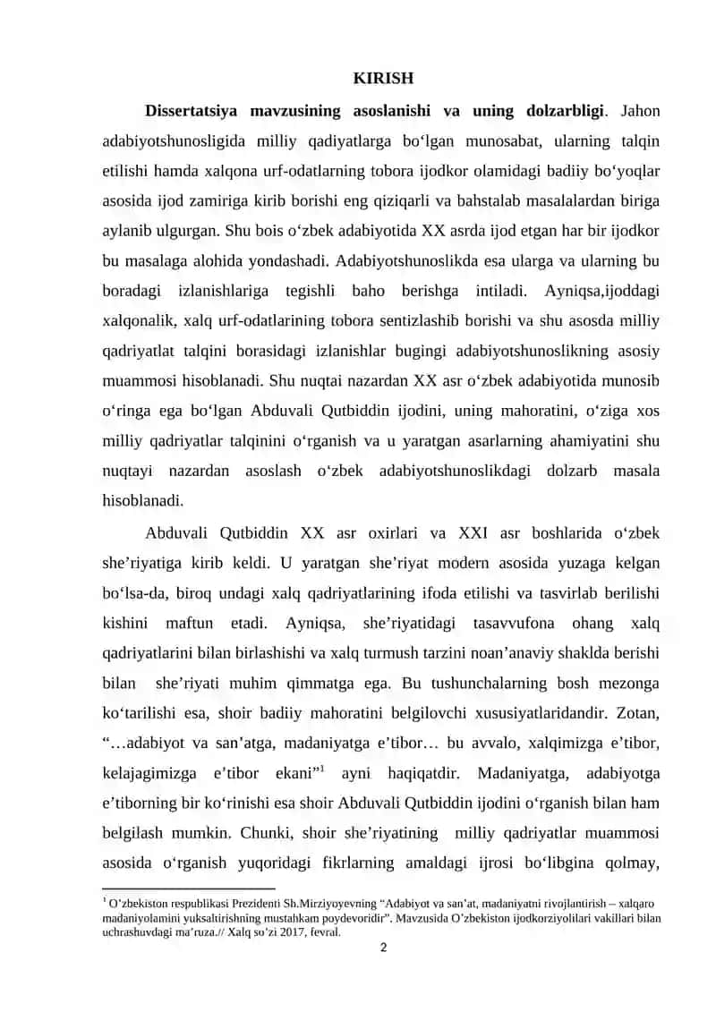 ABDUVALI QUTBIDDIN SHE’RIYATIDA MILLIY QADRIYATLAR 2