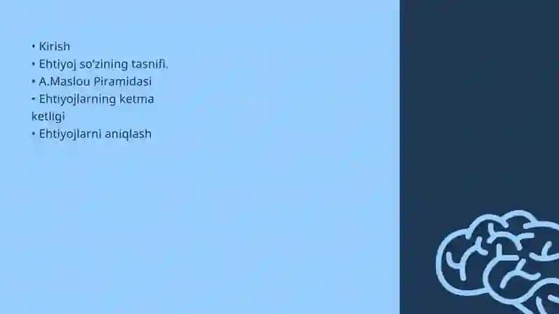 Ehtiyojlarni anglash va izlash 2