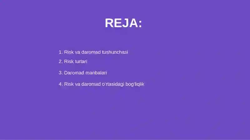 Risk va daromad 2