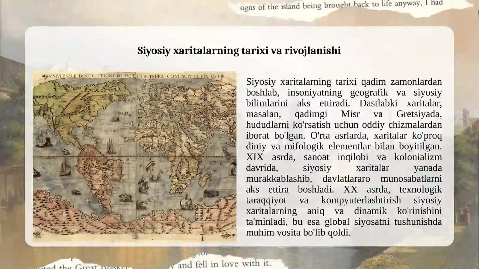 Dunyo siyosiy xaritasi bilan ishlash 2
