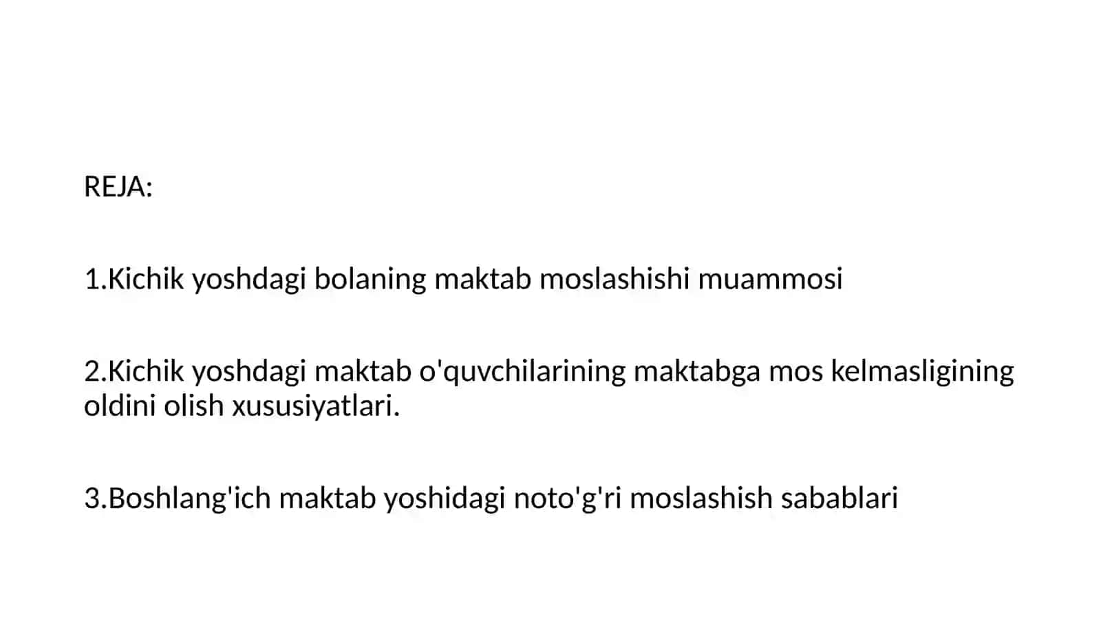 KICHIK MAKTAB YOSHIDAGI BOLANING MAKTABGA MOSLASHISH MUAMMOSI 2