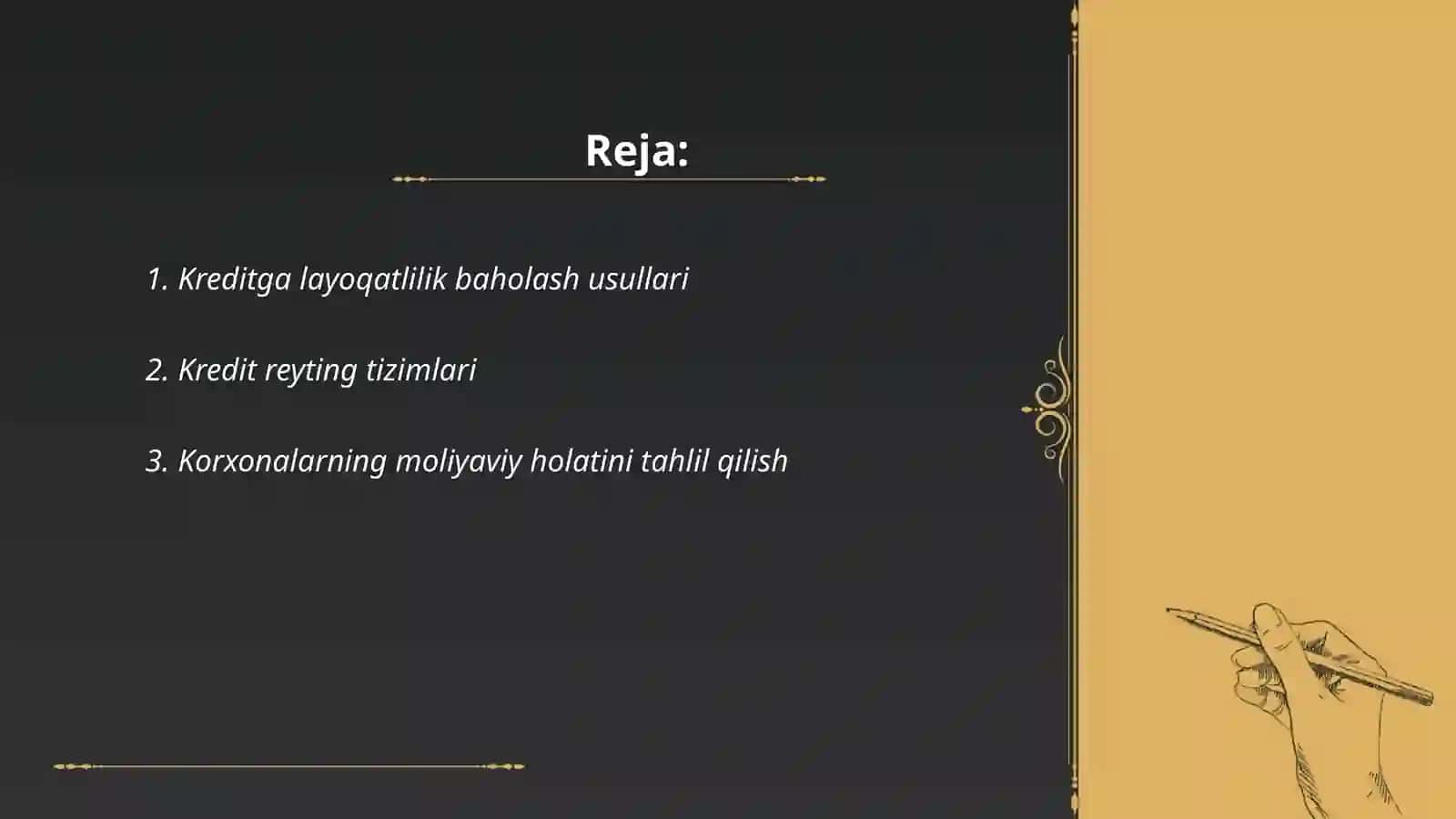 Kreditga layoqatlilik va moliyaviy natijalar va rentabellik tahlili 2