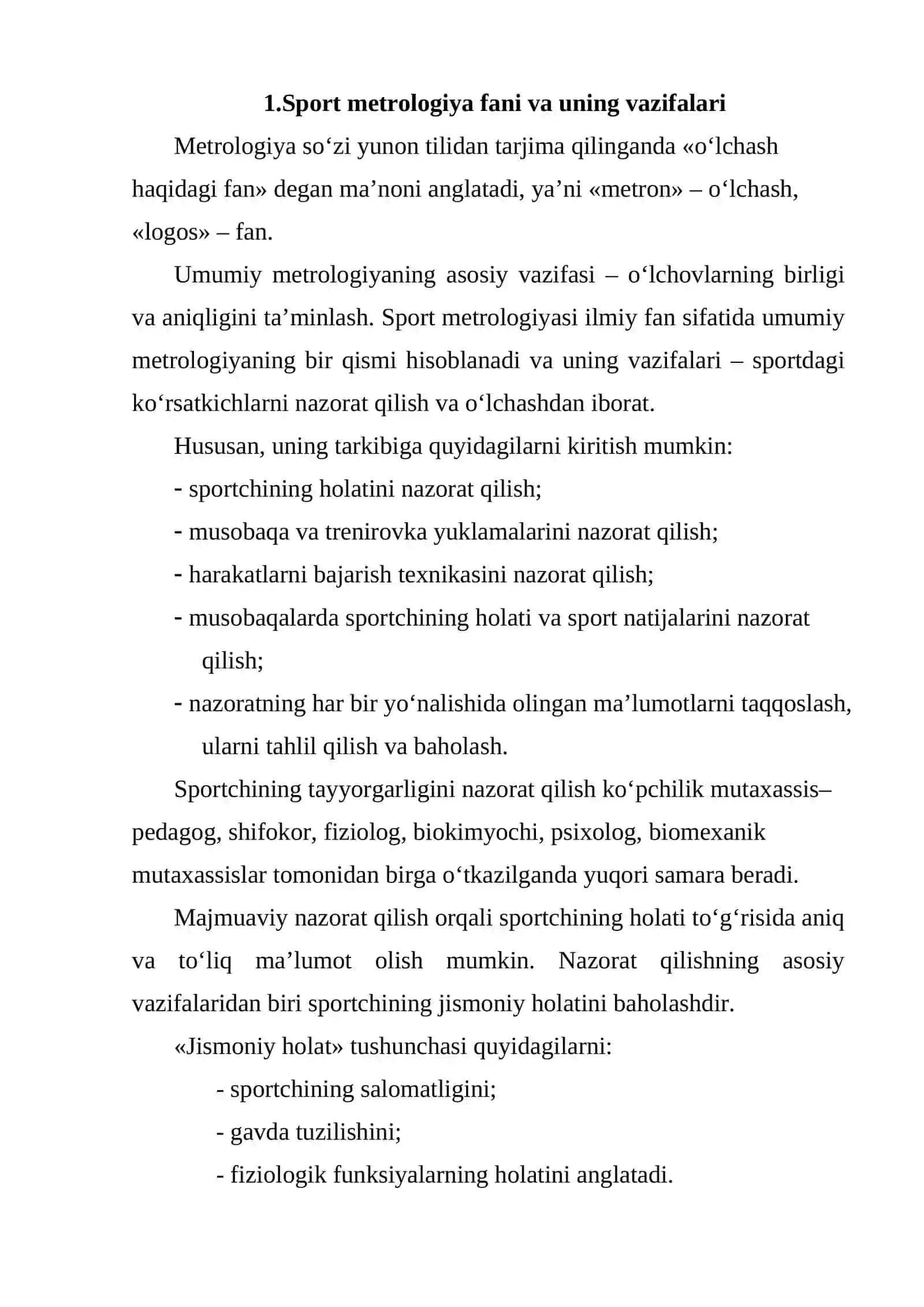 Sport metrologiyasi 2