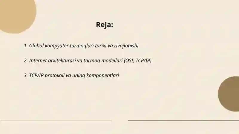 Global kompyuter tarmoqlari 2
