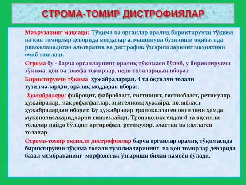 СТРОМАЛ – ТОМИРЛИ ДИСТРОФИЯЛАР 2