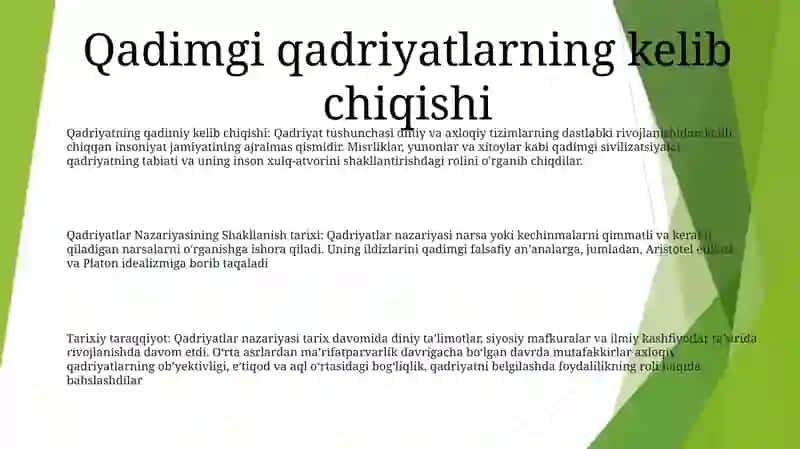 Qadriyatlar Nazariyasining Shakllanish Tarixi 2