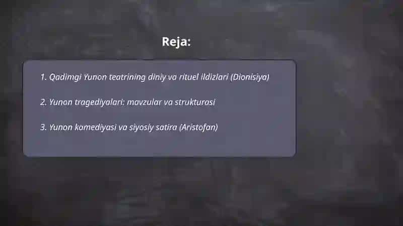 Qadimgi Yunon va Rim teatri 2