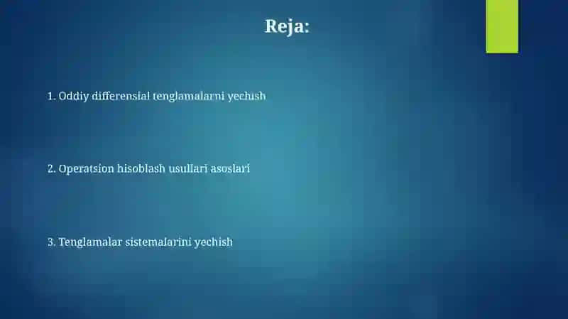 Operatsion Hisoblash Usullari 2