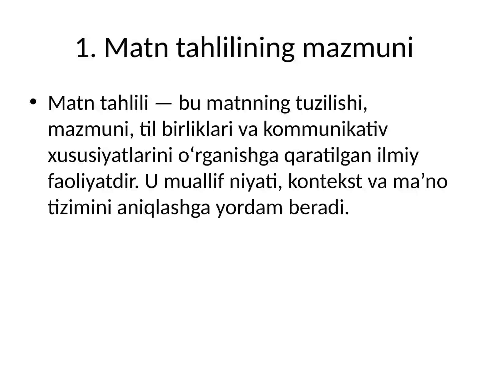 Matn tahlili metodlarining umumiy tushunchasi 2