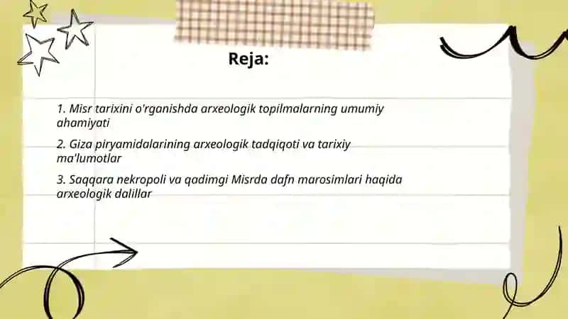 Misr tarixini o`rganishda arxеologik topilmalarning o`rni 2