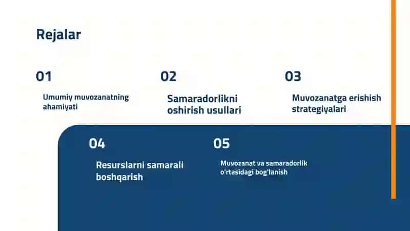 Umumiy muvozanat va samaradorlik 2