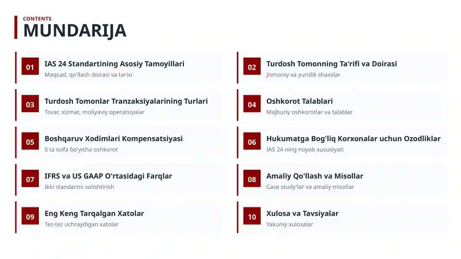 Xalqaro Moliyaviy Hisobot Standartlari Asosida Turdosh Xizmatlar 2
