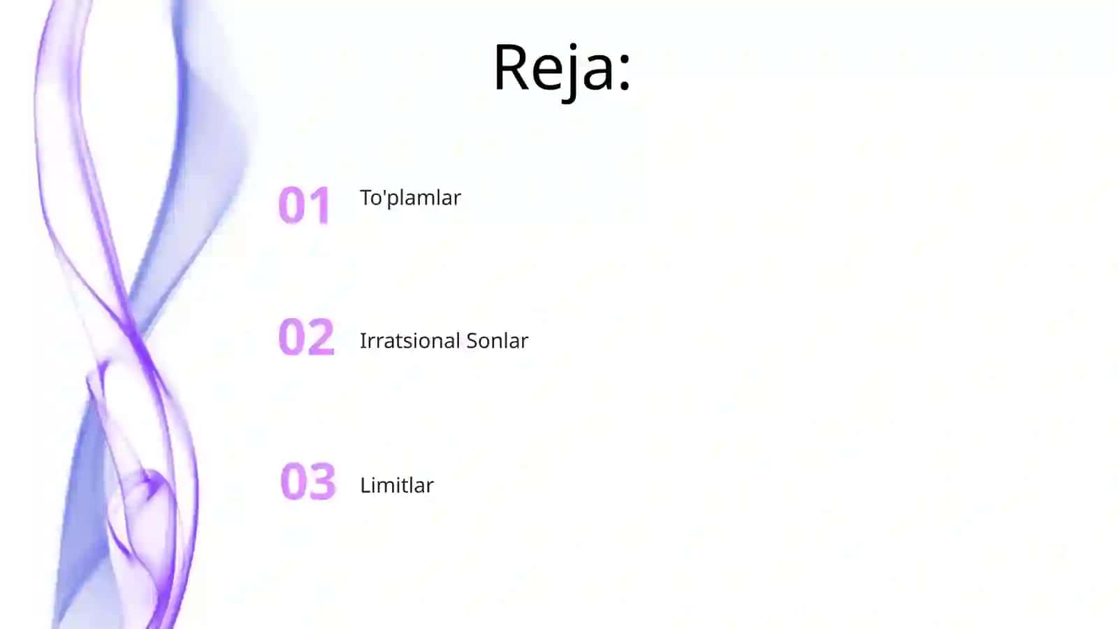 To'plamlar,iratsional sonlar. Limitlar 2