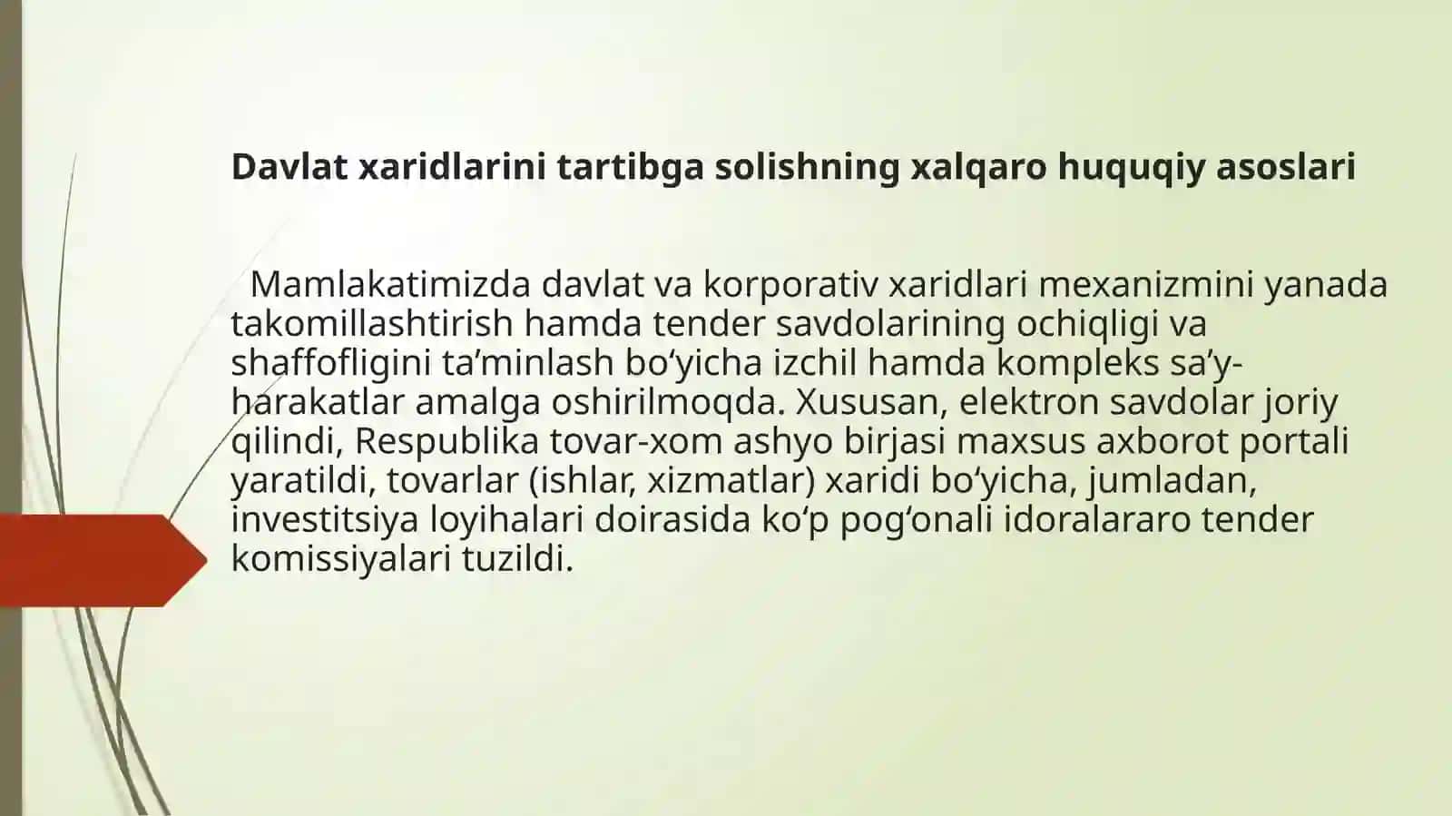 Davlat xaridlarini tartibga solishning xalqaro huquqiy asoslari 2
