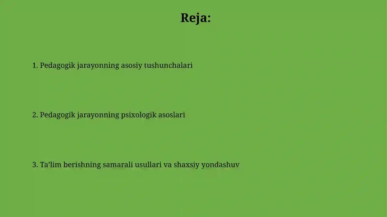 Pedagogik jarayon konsepsiyalari va uning psixologik asoslari 2