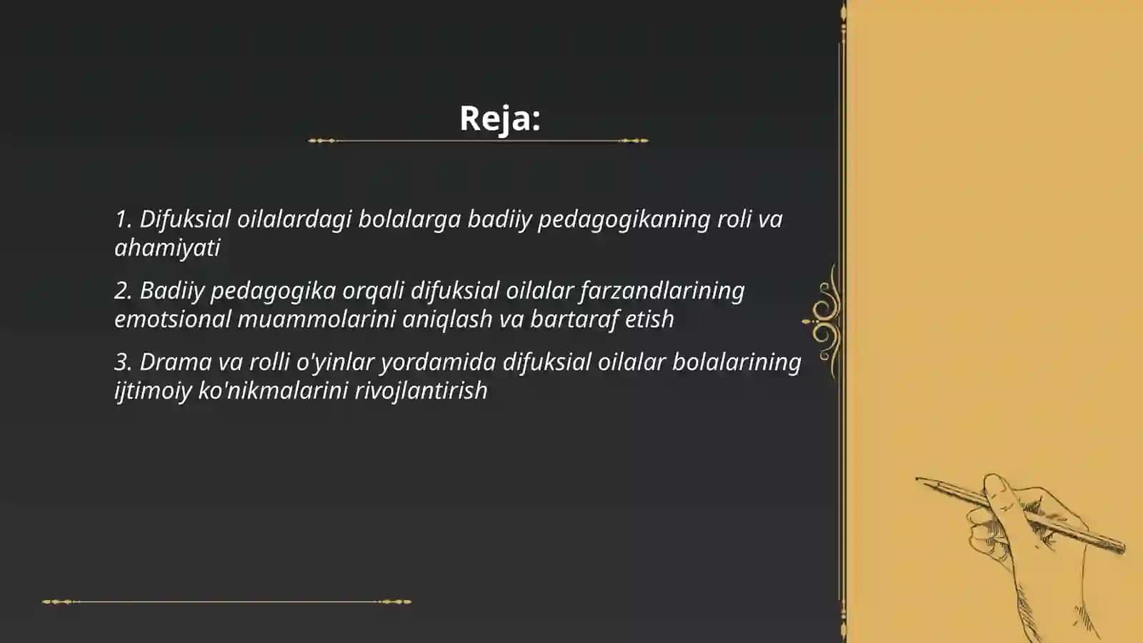 Difuksial oilalar va badiiy pedagogika muomoli bola farzandlariga yordam berish imkoniyatlari 2