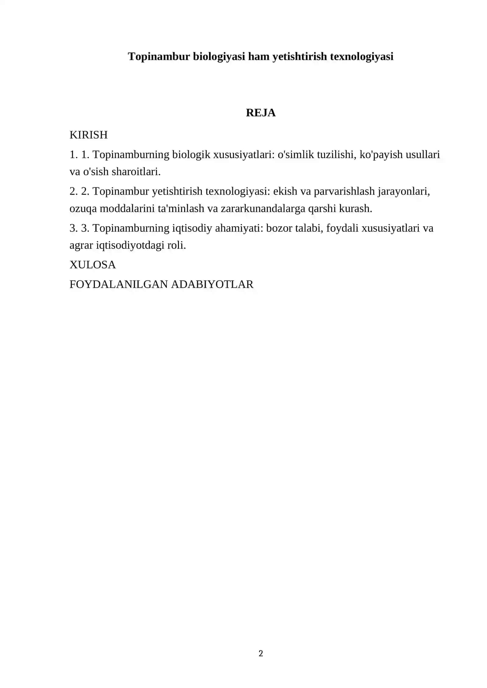 Topinambur biologiyasi ham yetishtirish texnologiyasi 2