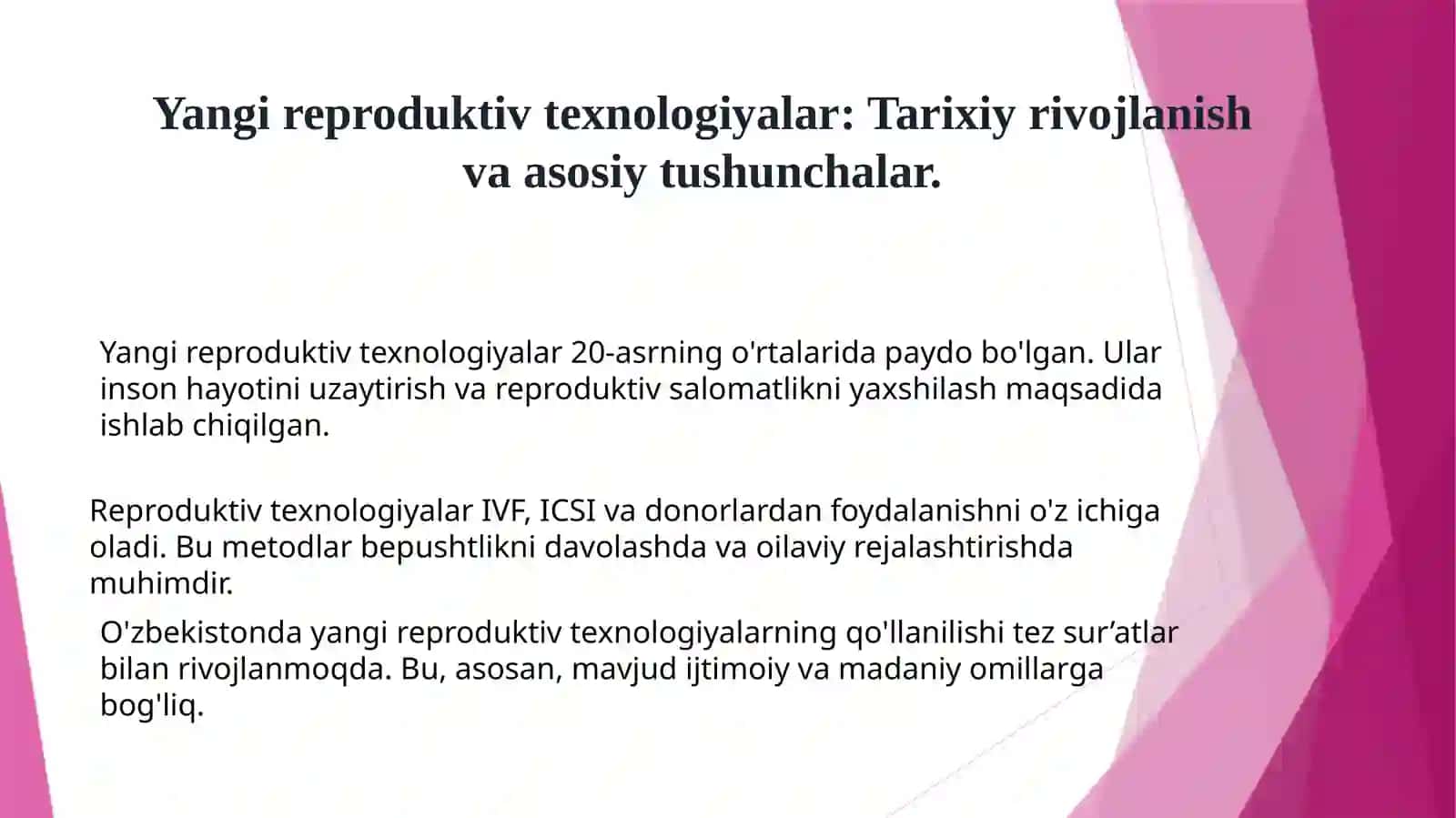 Yangireproduktiv texnologiyalar haqida tushuncha 2
