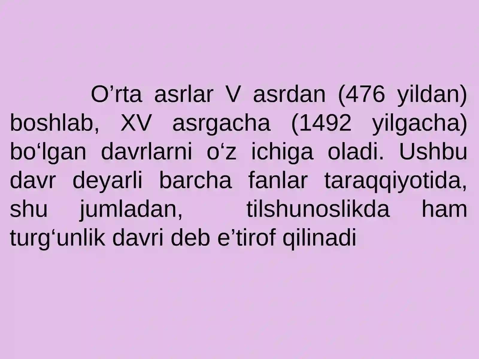 O’rta asrlar tilshunosligi 2