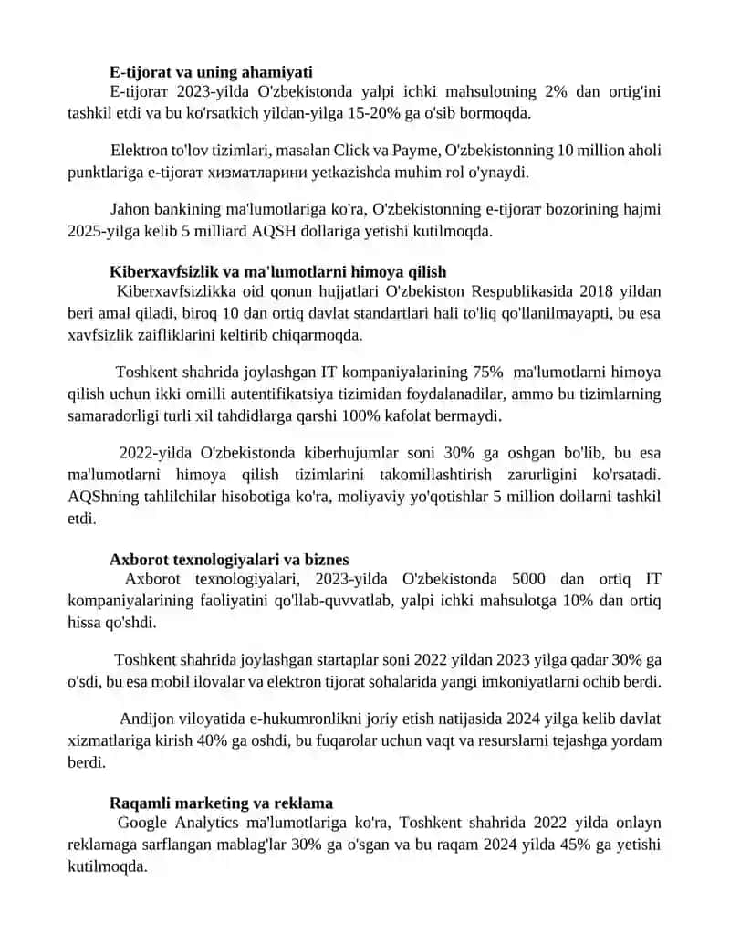 Axborot texnologiyalari va raqamli iqtisodiyot 2