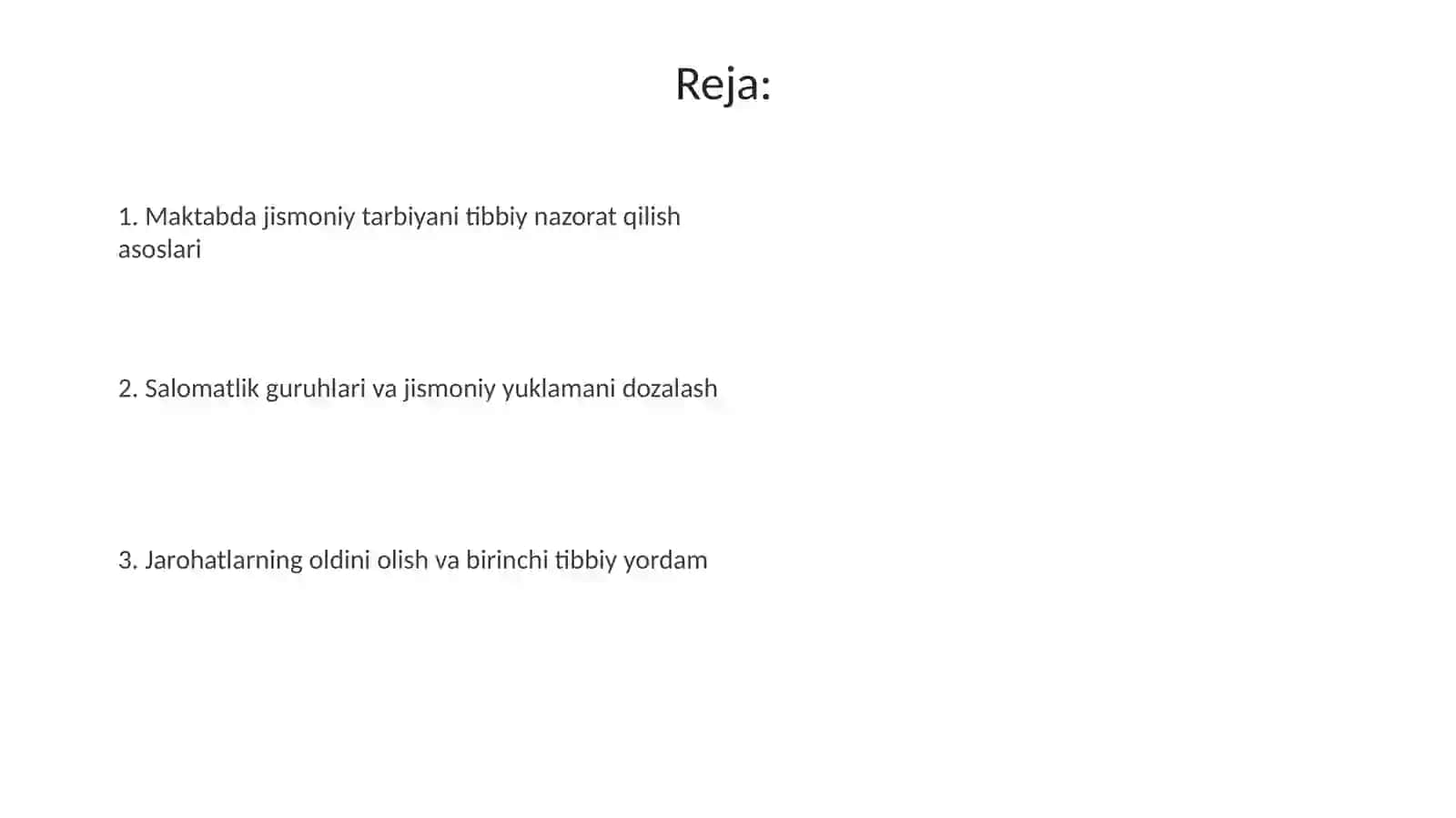 Maktabda jismoniy tarbiya bo'yicha tibbiy nazorat 2