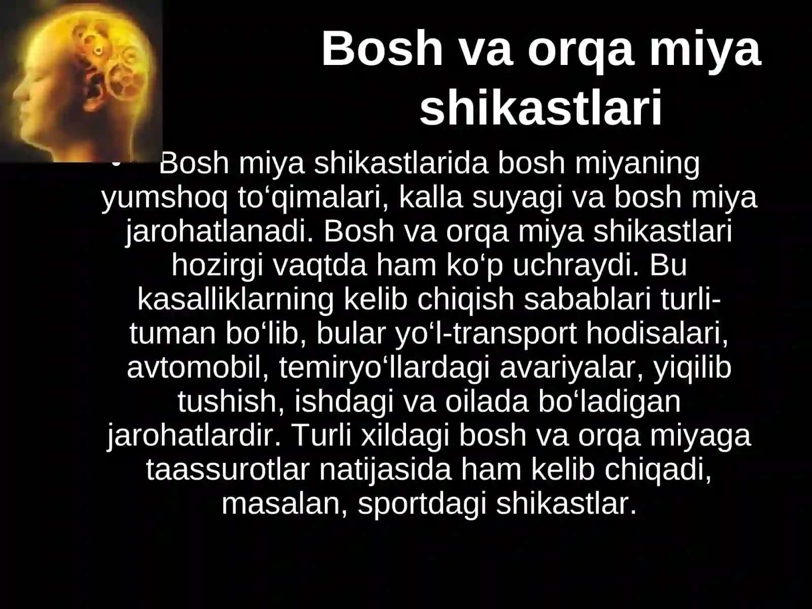 Bosh miya shikastlanganda birinchi yordam ko`rsatish 2