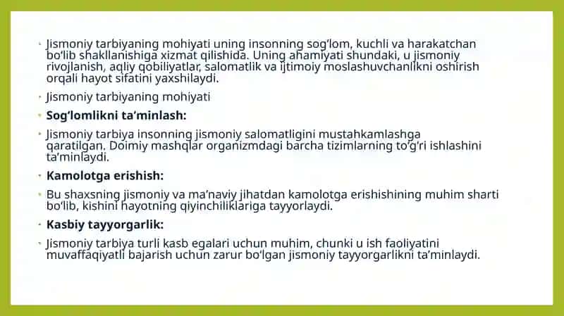 Jismoniy tarbiyaning boshqayo‘nalishlari bilan bog‘liqligi 2