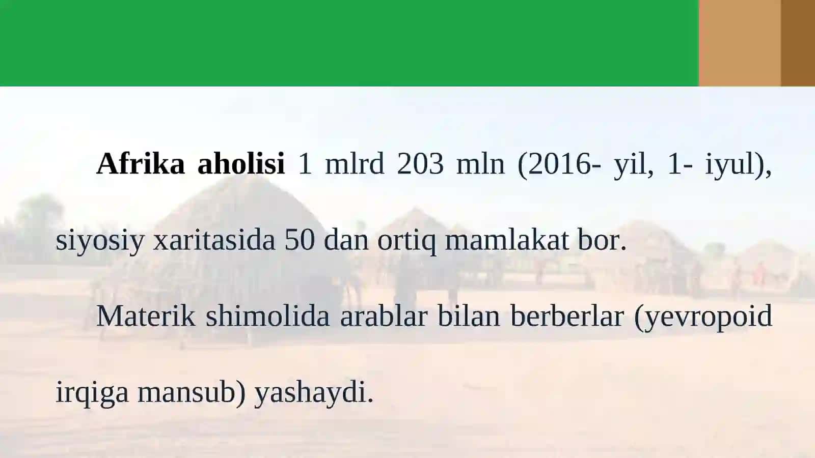 Afrika aholisi 2