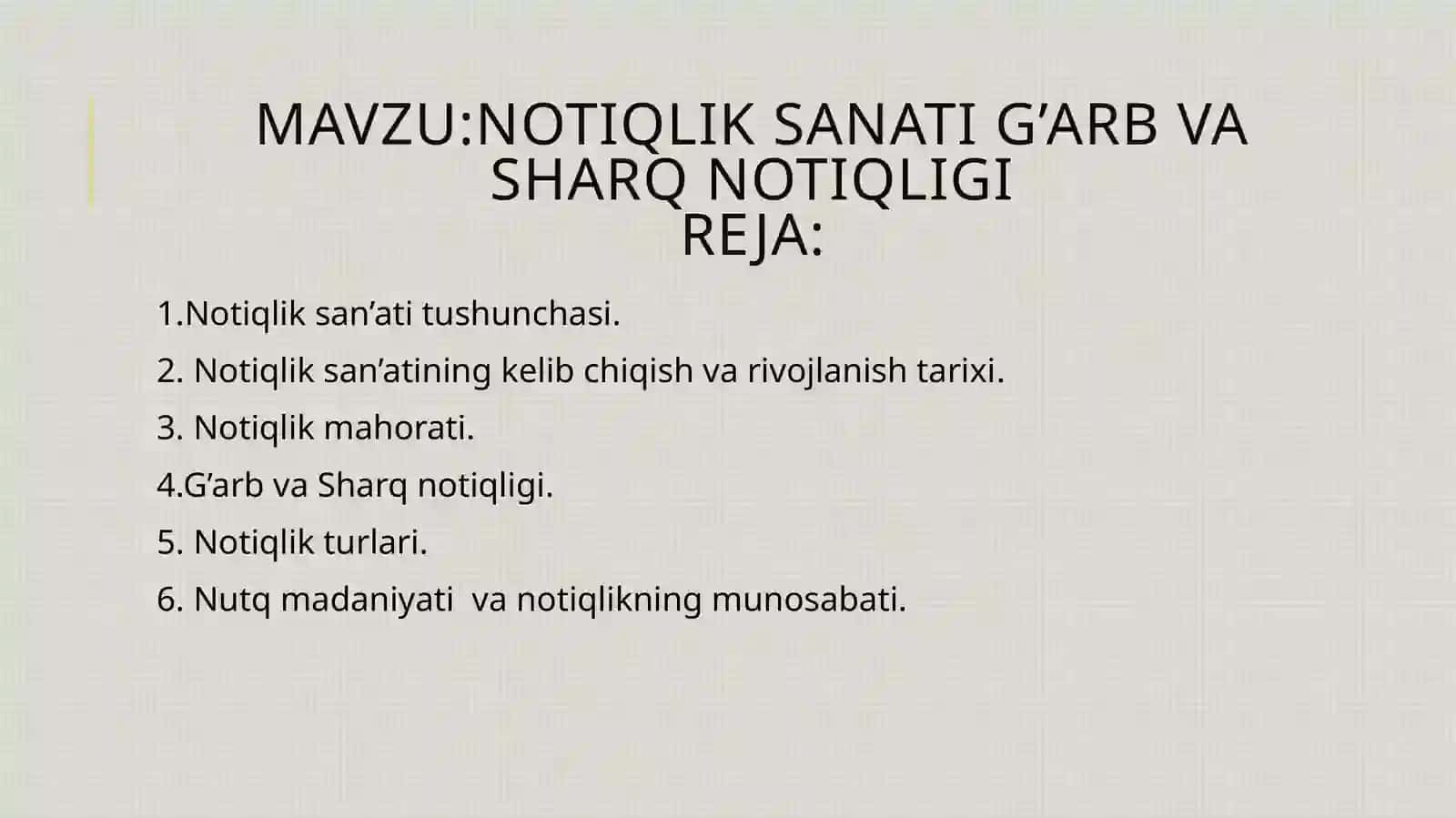 Notiqlik san’ati g’arb va sharq notiqligi 2