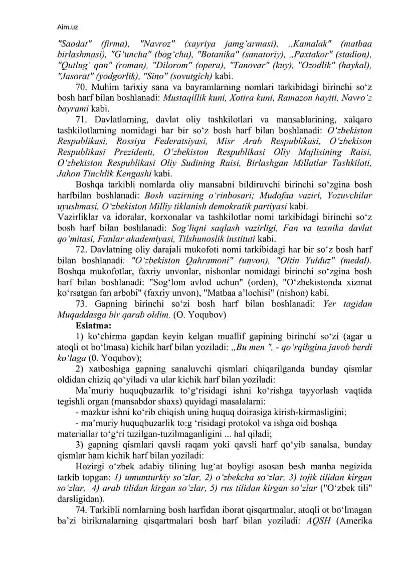 O‘zbek tilining asosiy imlo qoidalari 2