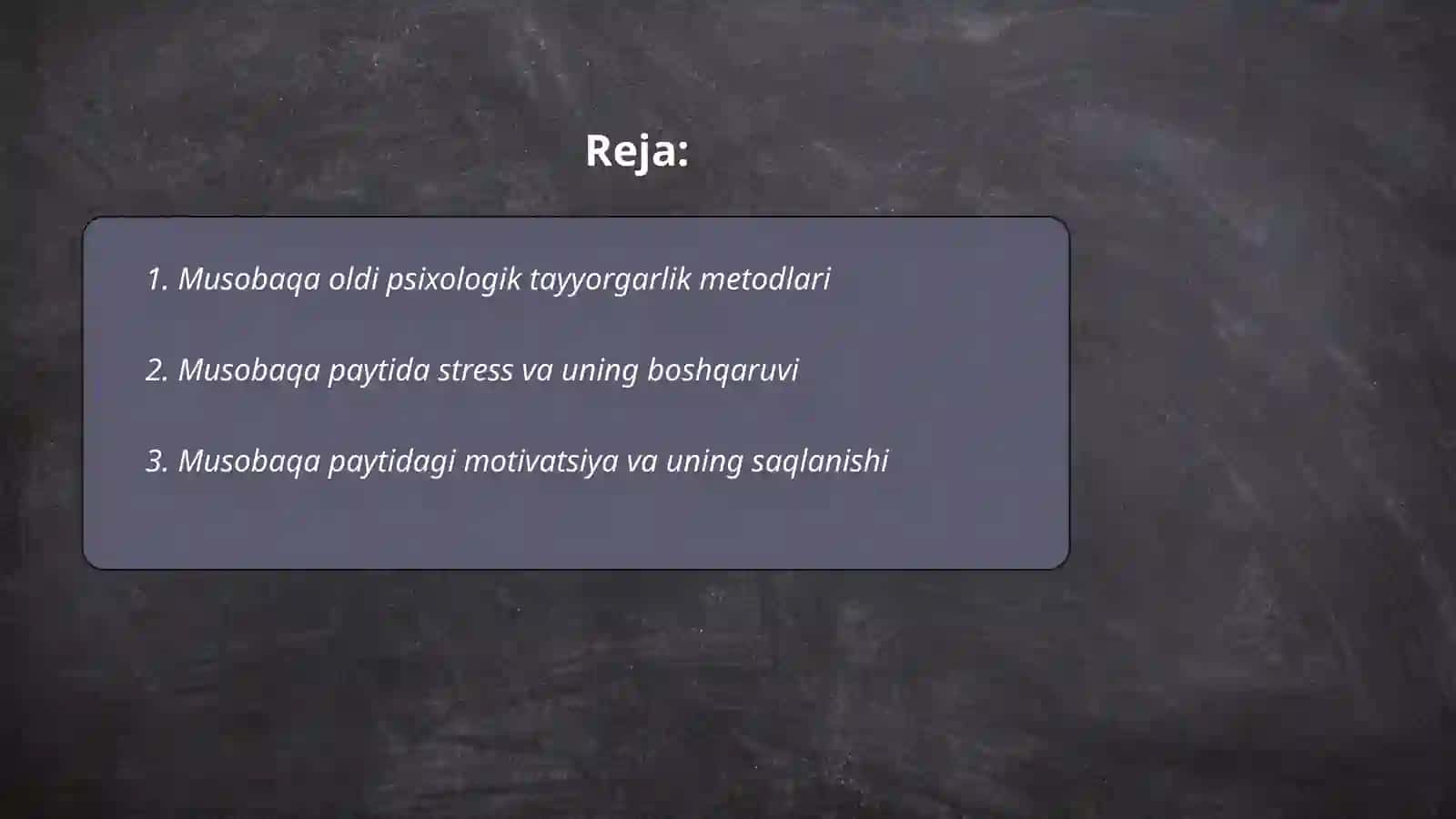 Sport musobaqasi psixologiyasi 2