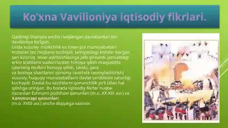 Qadimgi sharqdagi iqtisodiy g'oyalar 2