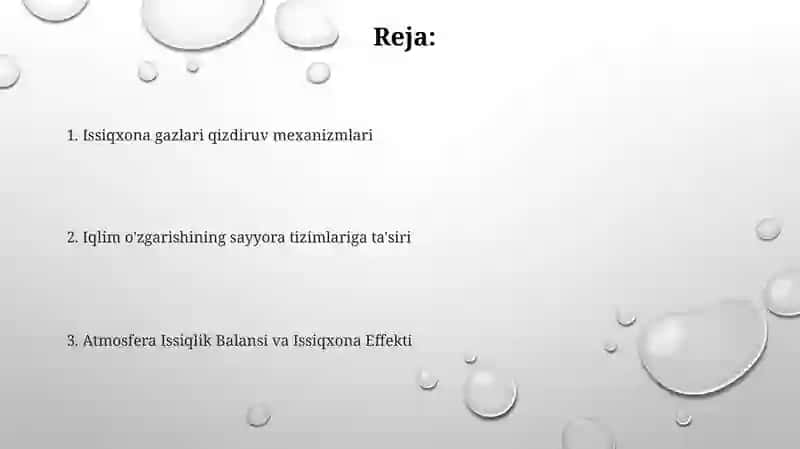 Issiqlik muvozanati va o'zgarish 2