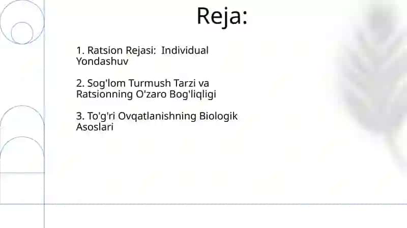 Biologiya.Tógri ovqatlanish ratsionini yaratish 2
