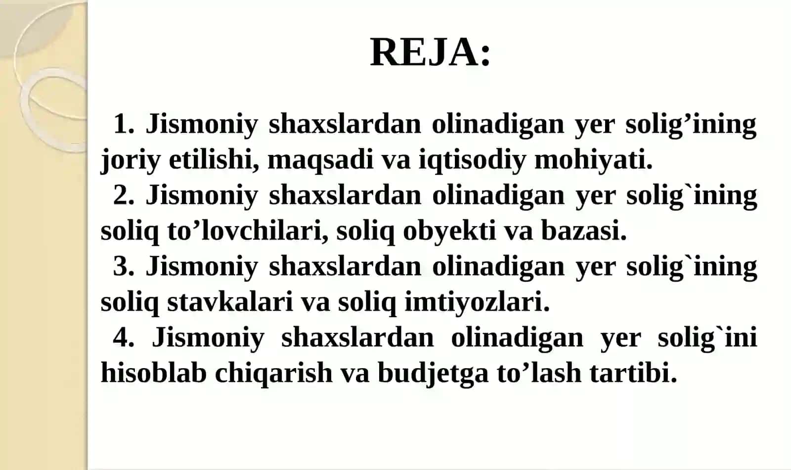 JISMONIY SHAXSLARDAN OLINADIGAN YER SOLIG’I 2