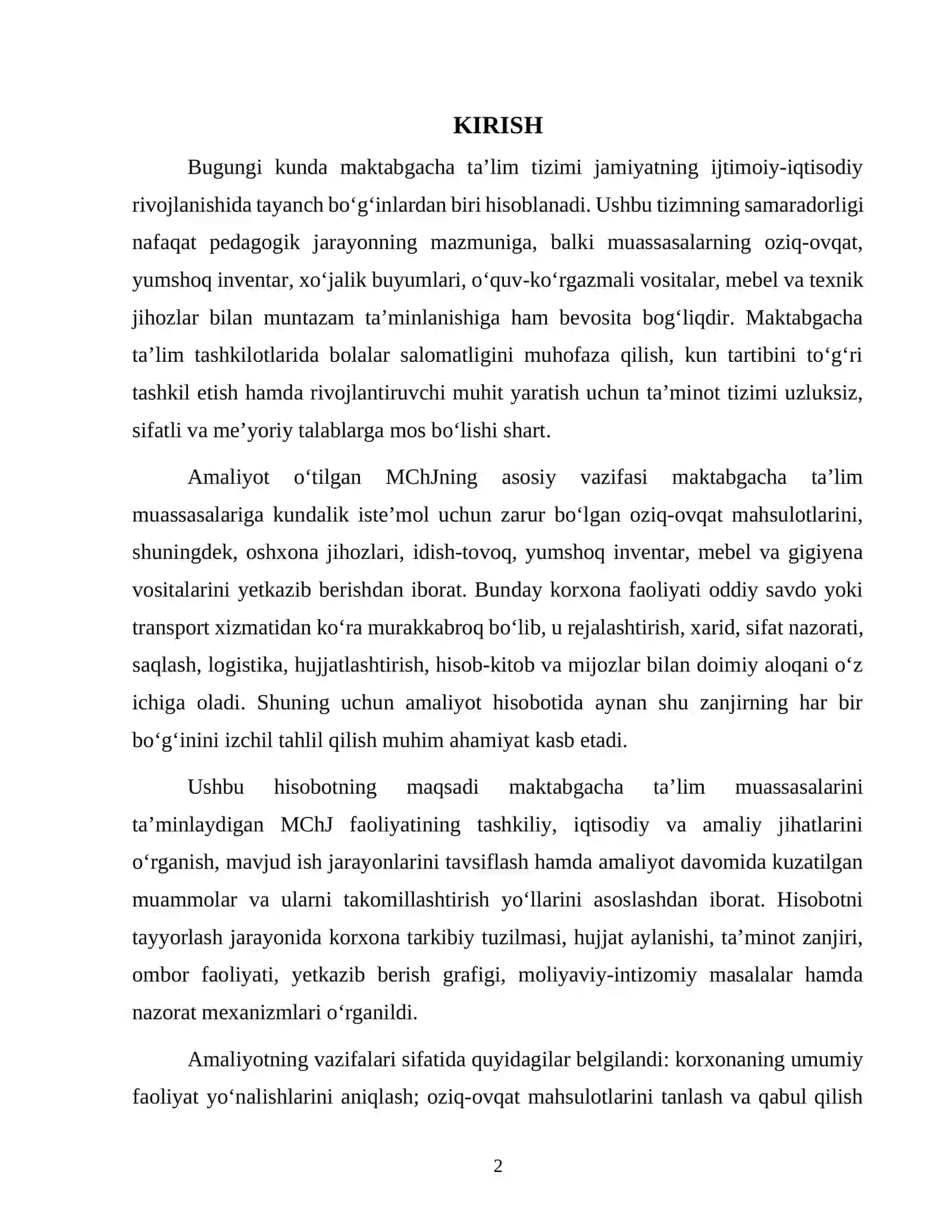 MCHJ AMALIYOT HISOBOTI 2