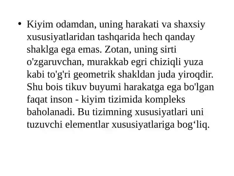 Turli zamonaviy kiyimlar konstruktiv hususiyatlari 2