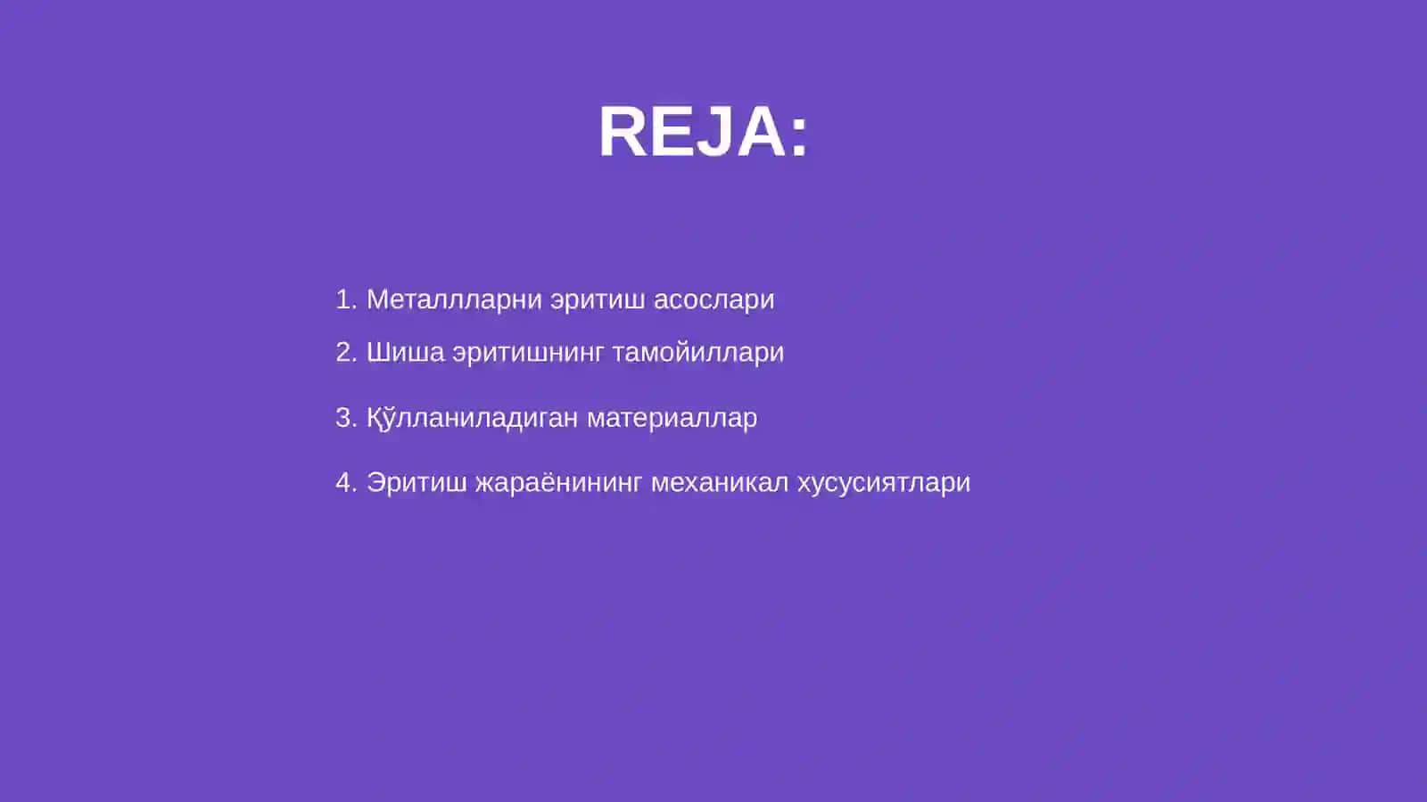 Металл ва шиша эритиш бойича маълумотлар 2