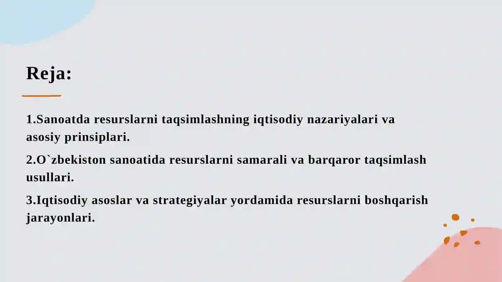 Sanoatda resurslarni taqsimlashning iqtisodiy asoslari 2