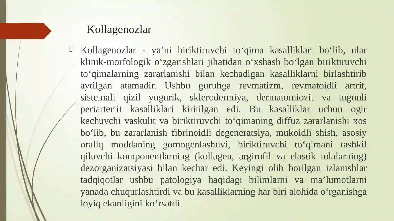Kollagenozlarpatogenezivatashxisi,Glikozaaminoglikanlarningtibbiyotdaqo’llanilishi 2