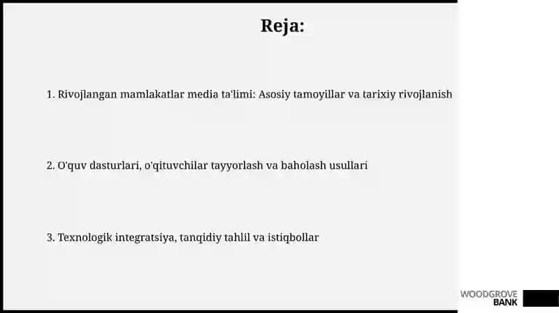 Rivojlangan davlatlar mediata'limi modeli 2