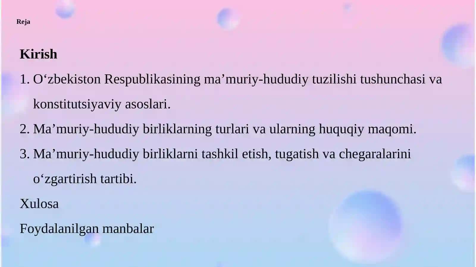 O‘zbekistonning ma’muriy-hududiy tuzilishi va ma’muriy-hududiy birliklar 2