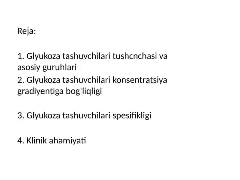 Glukoza tashuvchilar klinik ahamiyati 2