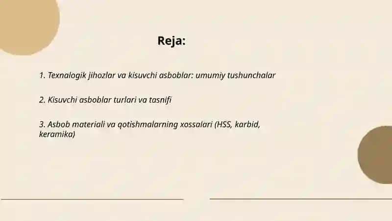Texnalogik jihozlar va kisuvchi asboblar 2
